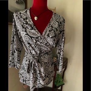 Jessica’s London paisley wrap jersey blouse 14/16